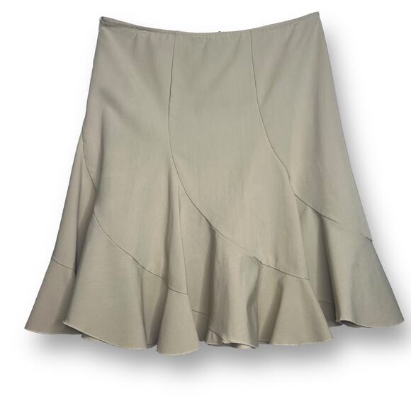 Rampage Size Small Classic Khaki Flared Trumpet Career Skirt Retro Bias Cut - Picture 6 of 8